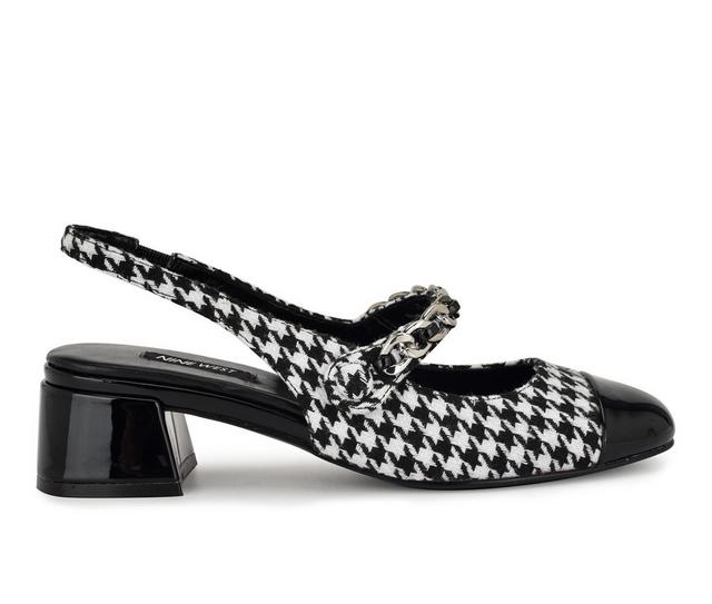 Women's Nine West Geko Mary Jane Slingback Pumps in Black/White color