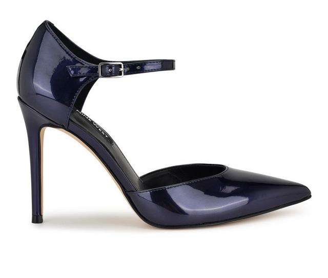 Women's Nine West Fiere Pumps in Navy Metallic color