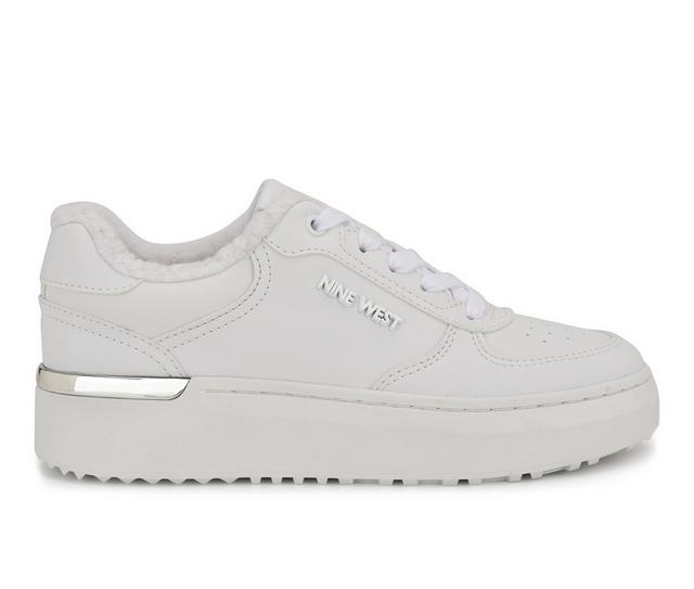 Women's Nine West Cuddly Sneakers in White color
