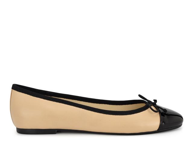 Women's Nine West Prosep Flats in Natural/Black color