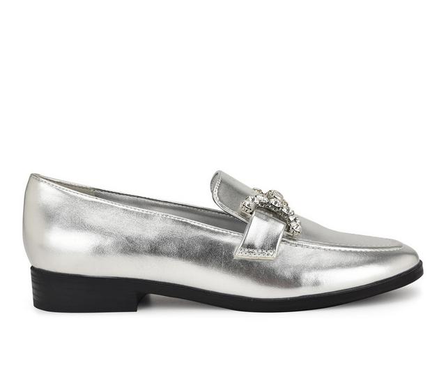 Women's Nine West Lilpa Loafers in Silver color