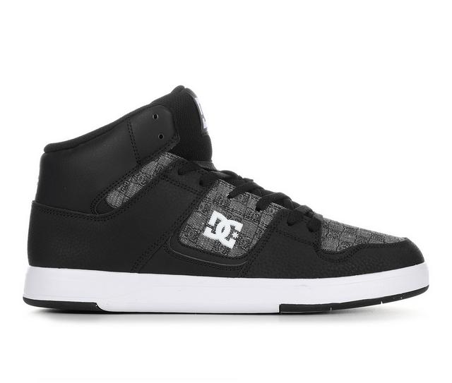 Men's DC Cure Hi Top Skate Shoes in Black/Grey color