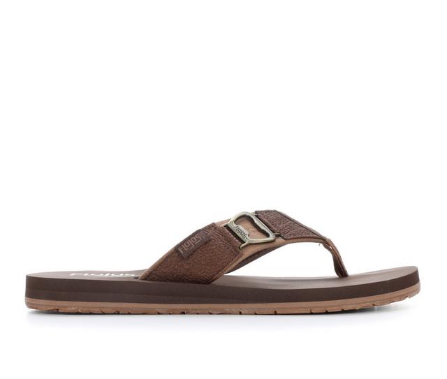 Men's Flojos Estiler Lite Flip-Flops in Brown/Tan color