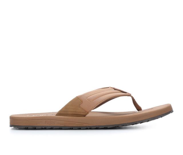 Men's Flojos Lazaro Flip-Flops in Tan/Brown color