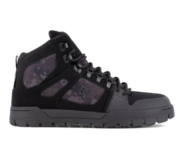 DC Pure High DC60603 Waterproof Work Shoes in Black camo color