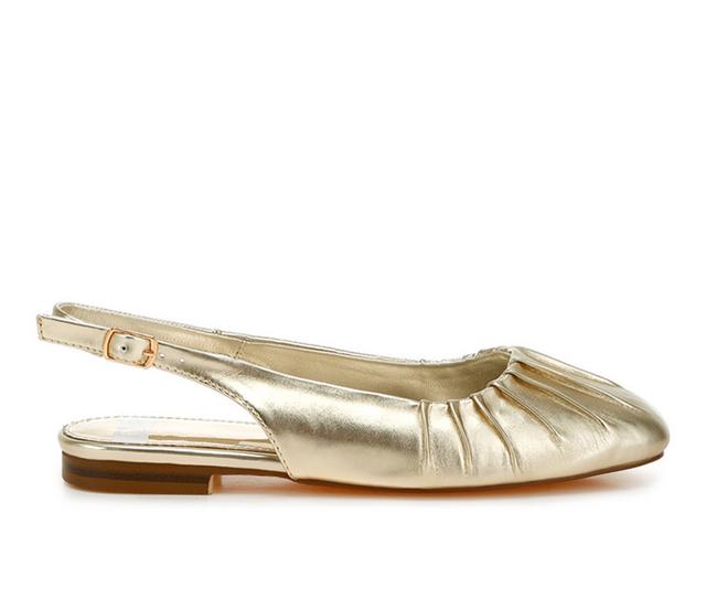 Women's Rag & Co Berni Slingback Flats in Gold color