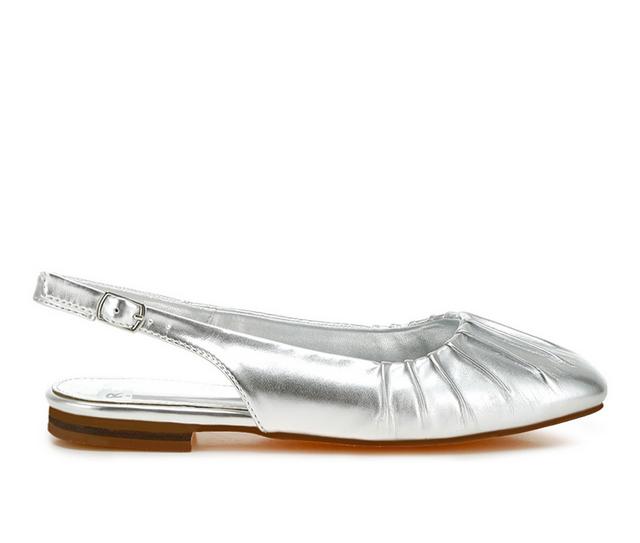 Women's Rag & Co Berni Slingback Flats in Silver color