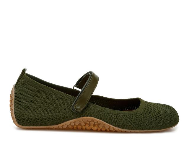 Women's Rag & Co Nordeux Mary Jane Flats in Khaki Green color