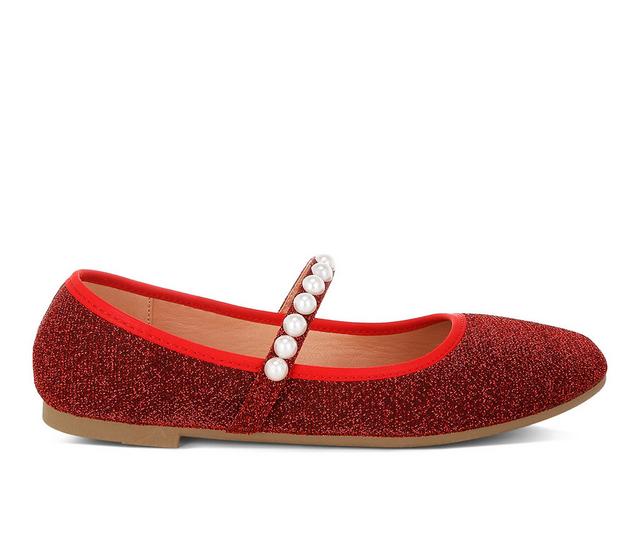 Women's London Rag Corphee Mary Jane Flats in Red color