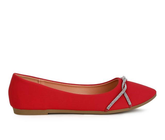 Women's London Rag Playasu Flats in Red color