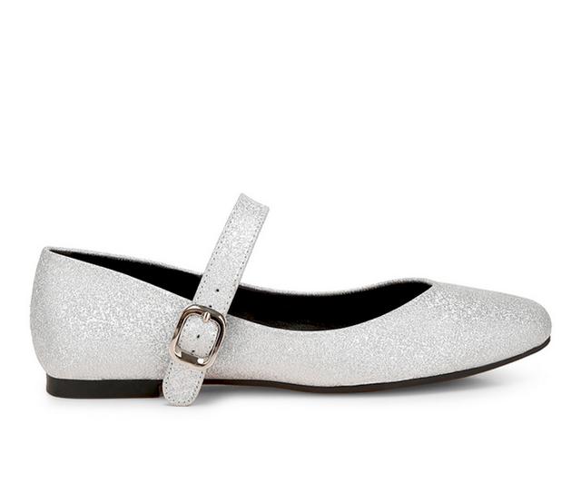 Women's London Rag Herma Mary Jane Flats in Silver color