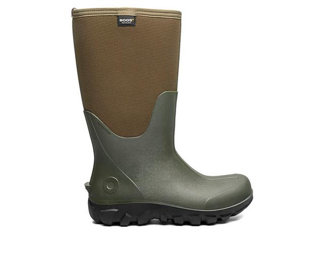 Men's Bogs Footwear Classic Seamless Tal Work Boots in Dark Green color