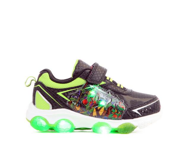 Boys' Nickelodeon Toddler & Little Kid TMNT Lighted 18 Light-Up Sneakers in Black/Green color