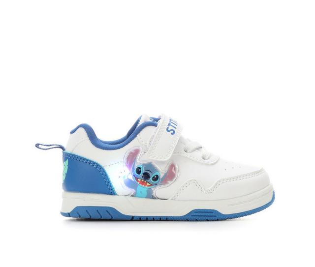 Boys' Disney Toddler & Little Kid Stitch Court Light-Up Sneakers in White/Blue color