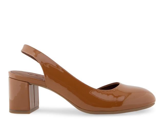 Women's Aerosoles Ice Pop Slingback Pumps in Tan patent color