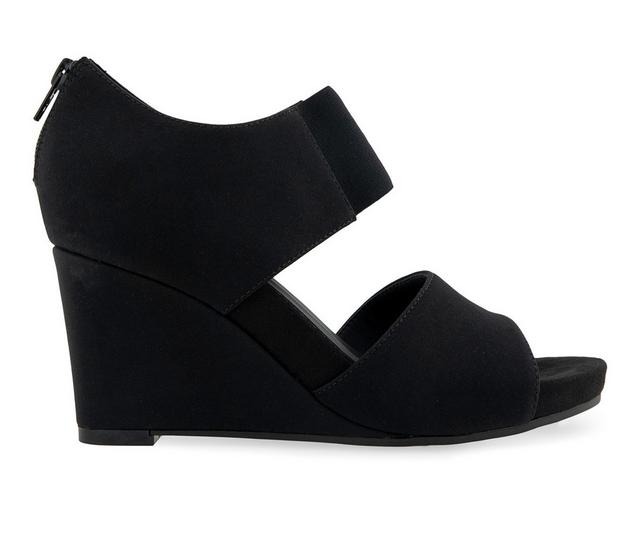 Women's Aerosoles Purdy Wedge Sandals in Black color
