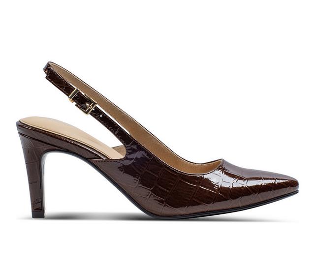 Women's Rockport Jolie Slingback Pumps in Wine Croco color