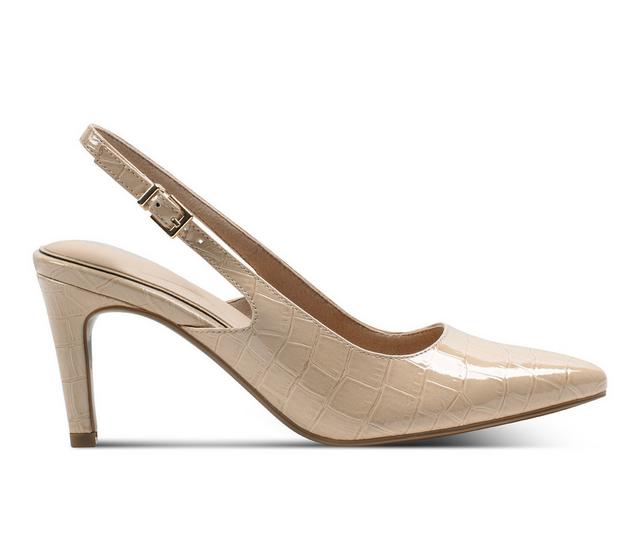 Women's Rockport Jolie Slingback Pumps in Beige Croco color