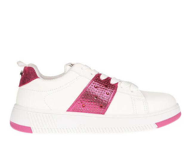 Girls' Bebe Little Kid Jacalyn Fashion Sneakers in Fuchsia color