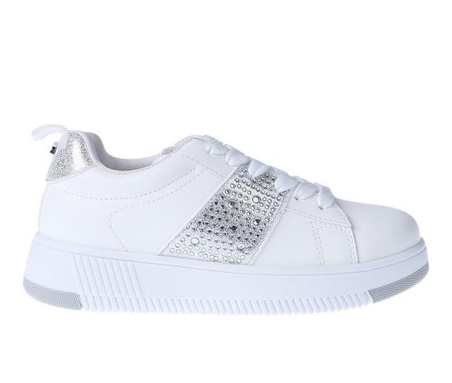 Girls' Bebe Little Kid Jacalyn Fashion Sneakers in Silver color