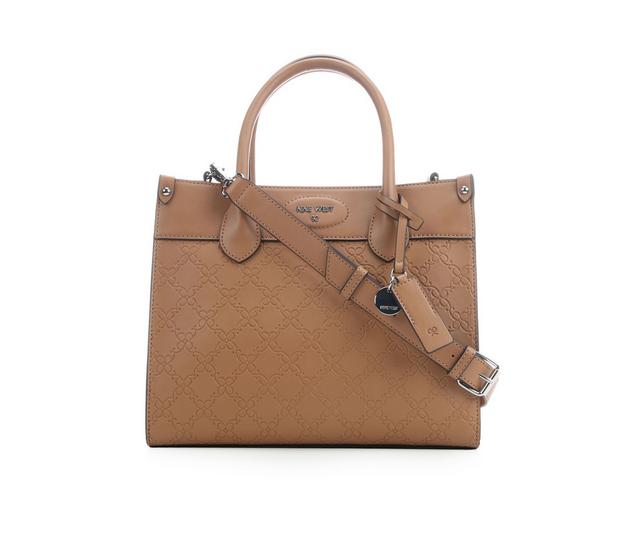 Nine West Archy Satchel Handbag in Dark Camel color