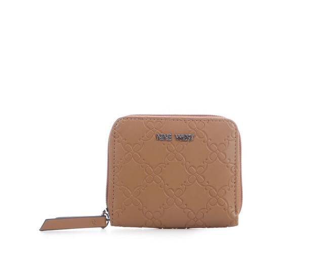 Nine West Norah Small Zip Around Wallet in Dark Camel color