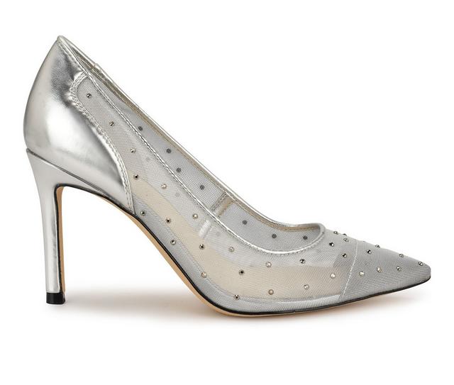 Women's Nine West Exxtra Pumps in Silver color