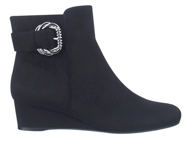 Women's Impo Genson Wedge Booties in Black color