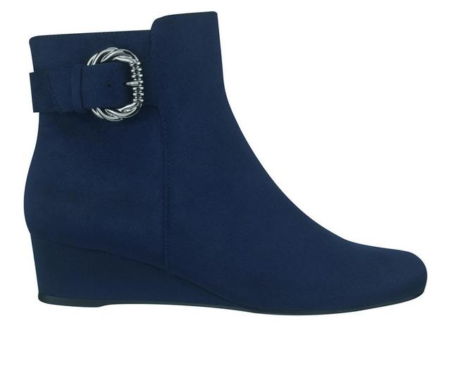 Women's Impo Genson Wedge Booties in Midnight Blue color