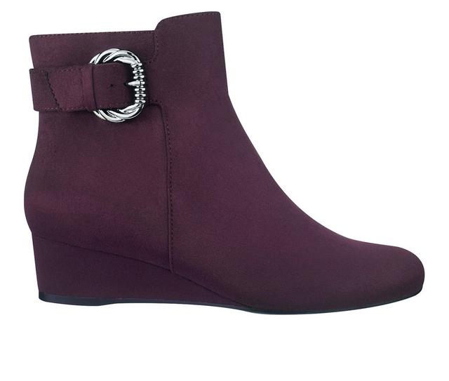 Women's Impo Genson Wedge Booties in Burgundy color