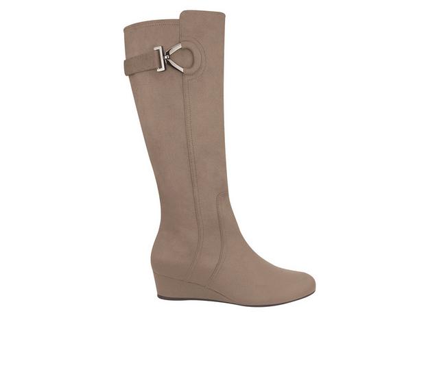 Women's Impo Georgia Knee High Wedge Boots in Sable Taupe color