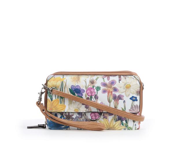 Bueno Of California Print Wallet on a String Crossbody Bag in Wht Summer Flor color