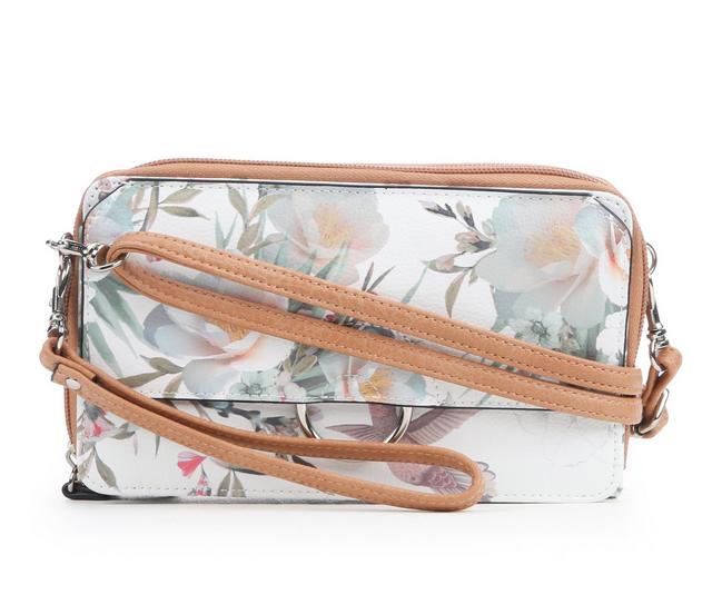Bueno Of California Print Wallet on a String Crossbody Bag in Crm Soft Flower color
