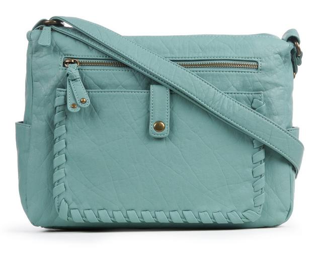Bueno Of California Bueno of California Elephant Whip Stitch Handbag in Light Turquoise color