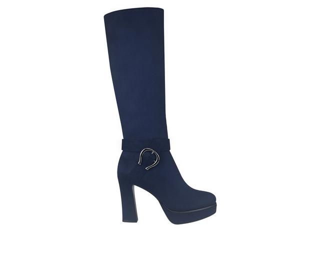 Women's Impo Olinda Platform Knee High Boots in Midnight Blue color