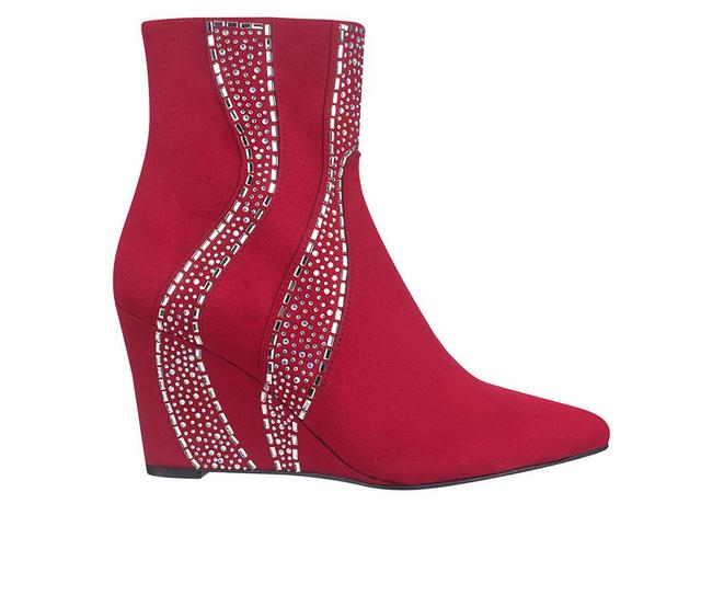 Women's Impo Temple Wedge Booties in Scarlet Red color