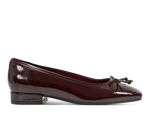 Women's Rockport Sadie2 Flats in Cranberry Pat color