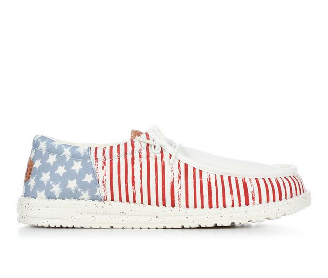 Men's HEYDUDE Wally Funk Americana Stars Casual Shoes in American Flag color