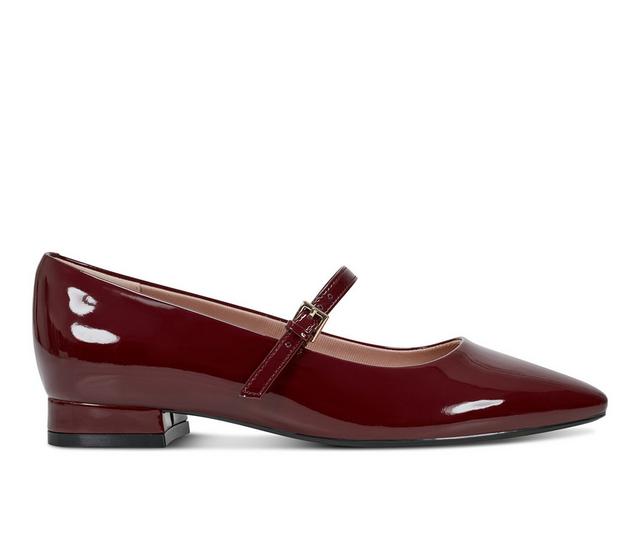 Women's Rockport Taren2 Mary Jane Flats in Dark Red Patent color