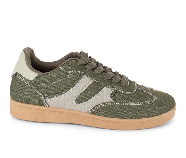 Women's Wanted Brighton Sneakers in Olive Denim color