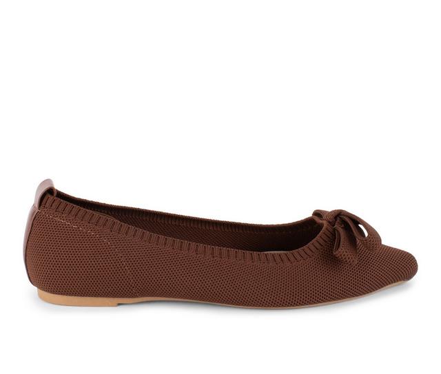 Women's Tahari Athens Flats in Dark Brown color