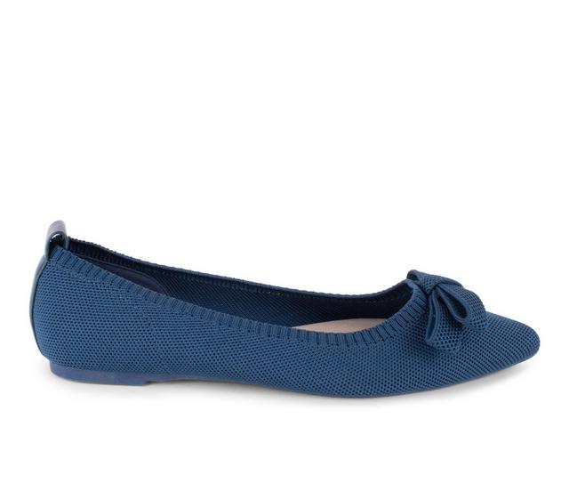 Women's Tahari Athens Flats in Navy color