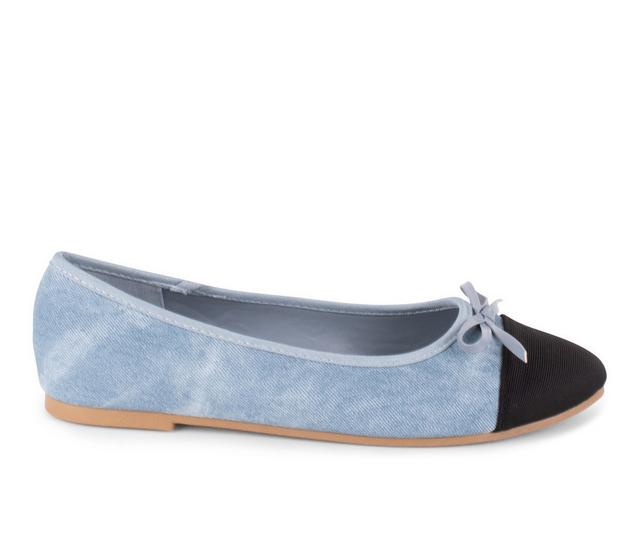 Women's Tahari Geneva Flats in Medium Blue color