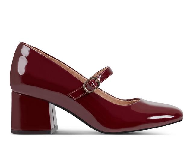 Women's Rockport Xena Mary Jane Pumps in Dark red patent color