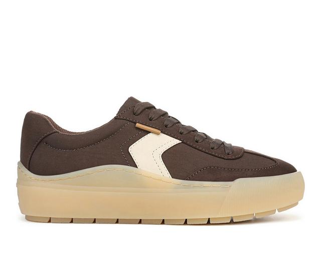 Women's Dr. Scholls Time Off Win Platform Sneakers in Chocolate color