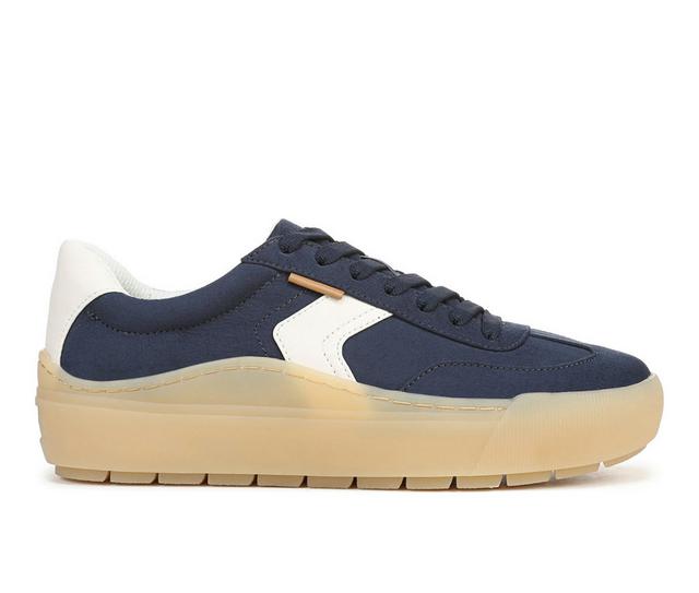 Women's Dr. Scholls Time Off Win Platform Sneakers in Letter Navy color