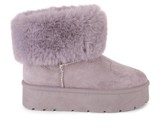 Women's Danskin Donut Platform Winter Boots in Dove Grey color