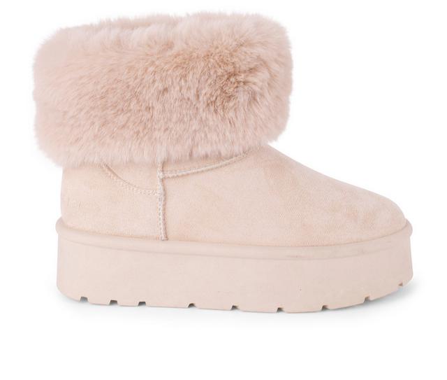 Women's Danskin Donut Platform Winter Boots in Natural color