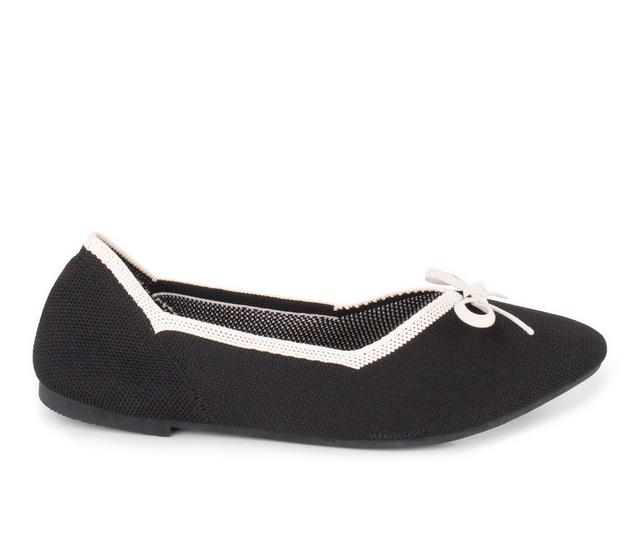 Women's Danskin Glow Ballet Flats in Black/Ivory color