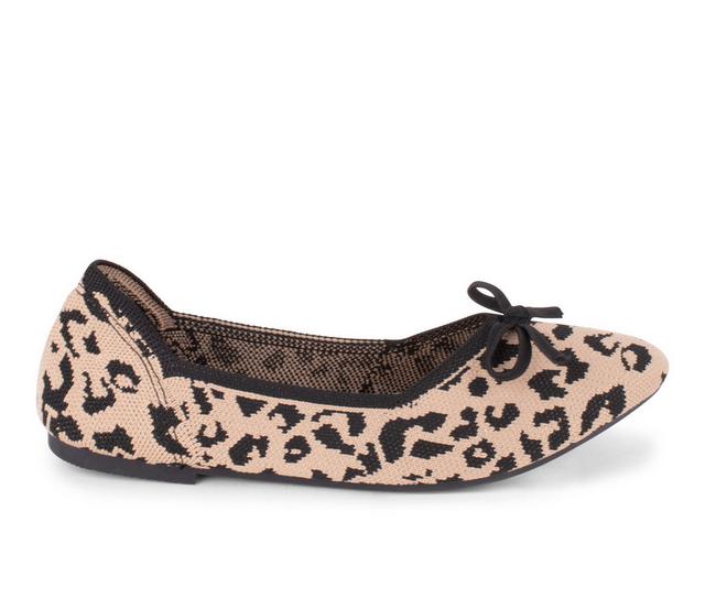 Women's Danskin Glow Ballet Flats in Cheetah color